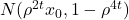 N(\rho^{2t} x_0, 1 - \rho^{4t})