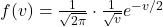 f(v) = \frac{1}{\sqrt{2\pi}} \cdot \frac{1}{\sqrt{v}} e^{-v/2}